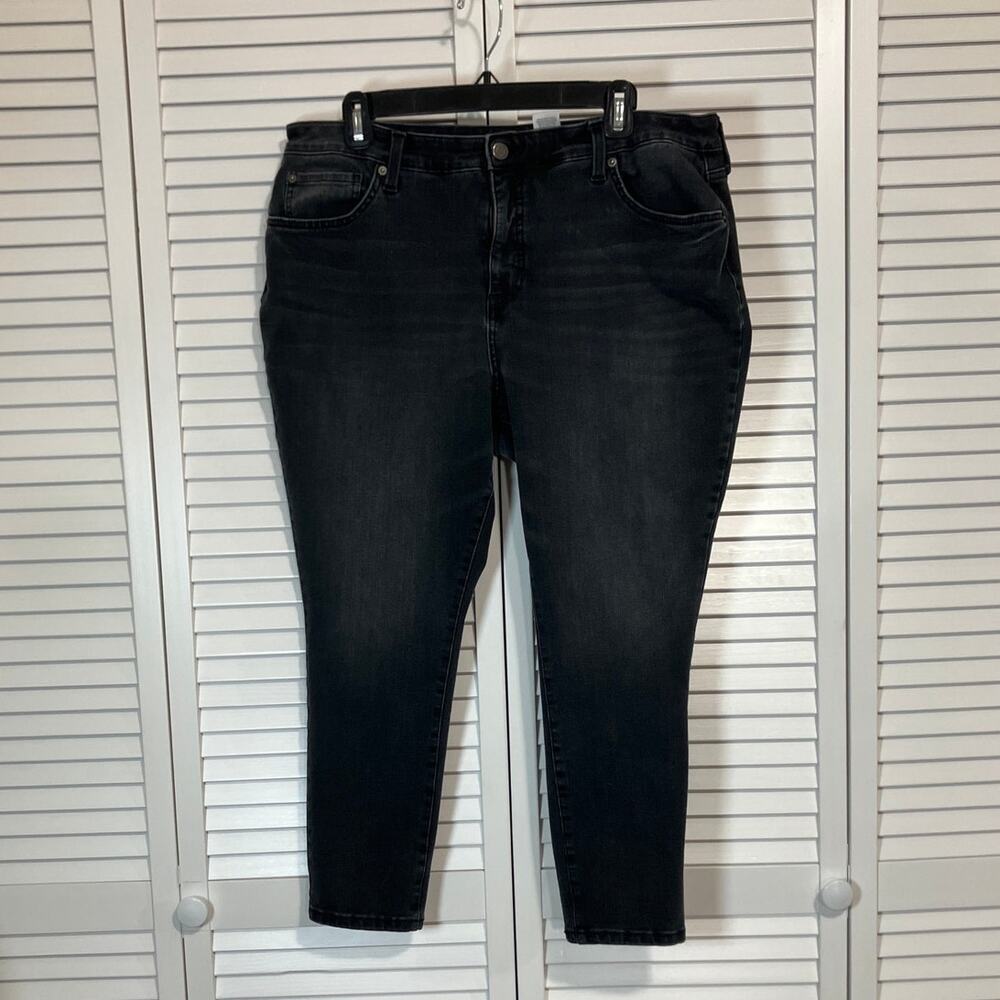 Time and Tru Black High Rise Curvy Skinny Denim Jeans Women 18 Petite